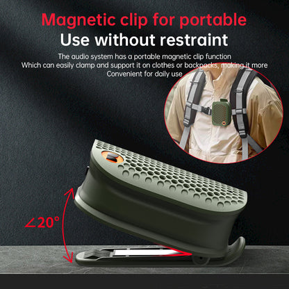 Monster M3 Clip-On Mini BT V5.4 Wireless Bluetooth Speaker, Portable Outdoor Sport Speaker, Wearable Bass Mic