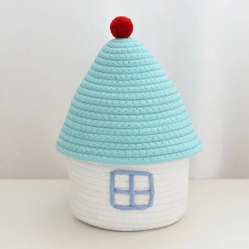 New Storage Basket, Cute Handwoven Desktop Organizer for Sundries, Cosmetics, Small Things, Gift Basket Desk Decor
