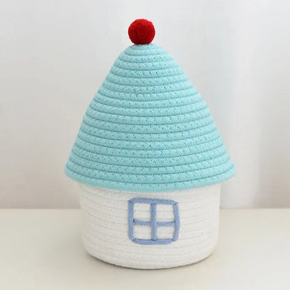 New Storage Basket, Cute Handwoven Desktop Organizer for Sundries, Cosmetics, Small Things, Gift Basket Desk Decor