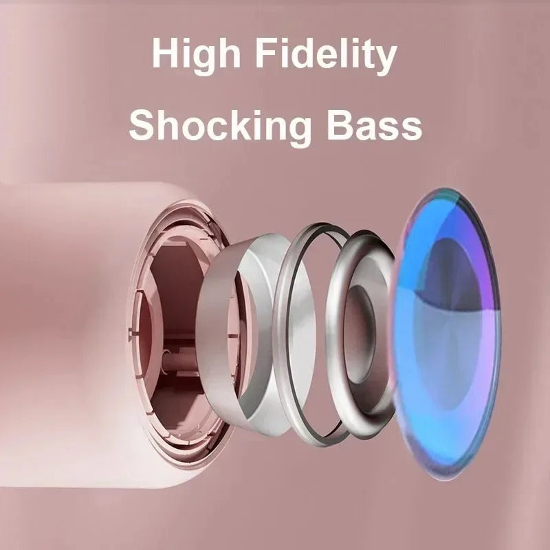 Speaker Bluetooth Pink Portable, Outdoor Waterproof Speaker with 10W Bass, TF Card Slot, Strong Function