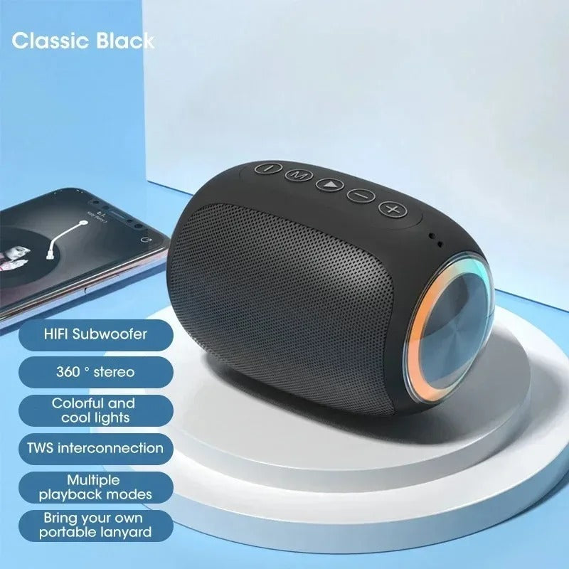 Speaker Bluetooth Pink Portable, Outdoor Waterproof Speaker with 10W Bass, TF Card Slot, Strong Function