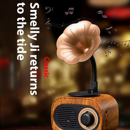 Wireless Mini Bluetooth Speaker Retro Wood Box, Outdoor Sound System, TF Card, FM Radio Music MP3 Subwoofer