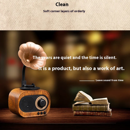 Wireless Mini Bluetooth Speaker Retro Wood Box, Outdoor Sound System, TF Card, FM Radio Music MP3 Subwoofer