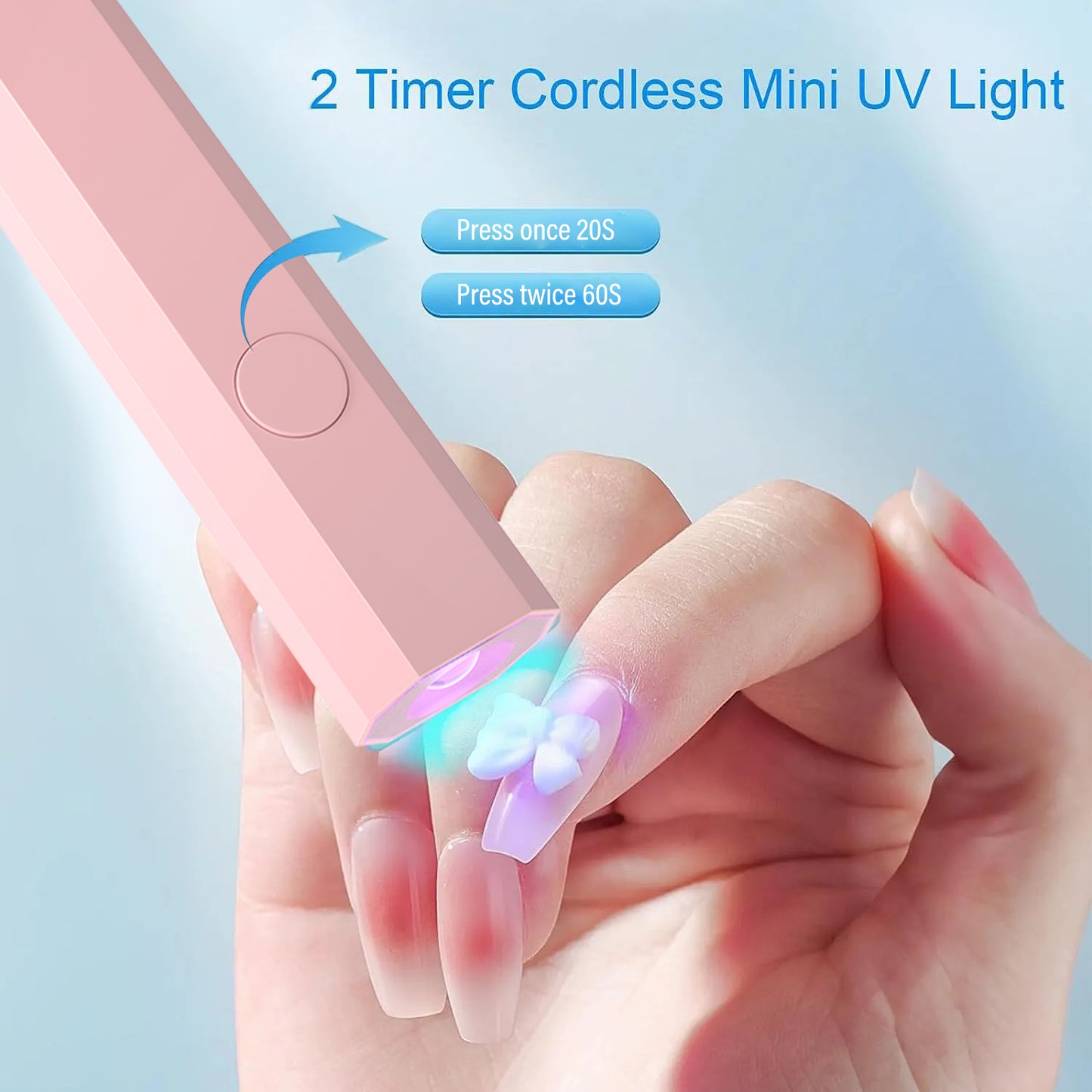 Convenient Handheld Nail Dryer Rechargeable Quick Dry Nail Lamp All Gel Polish Nail Art Tool USB La 1