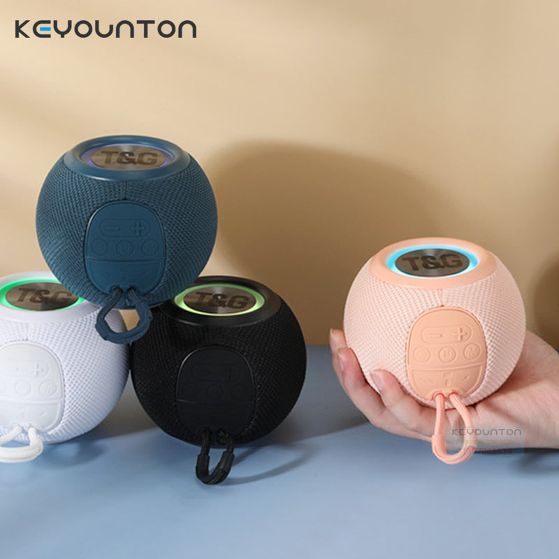 Mini Bass Boombox LED Loudspeaker, Bluetooth Speaker Portable TWS Wireless, IPX7 Outdoor BT AUX FM Music Player