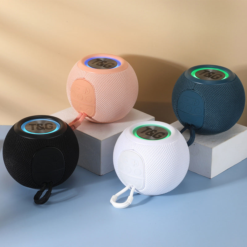 Mini Bass Boombox LED Loudspeaker, Bluetooth Speaker Portable TWS Wireless, IPX7 Outdoor BT AUX FM Music Player