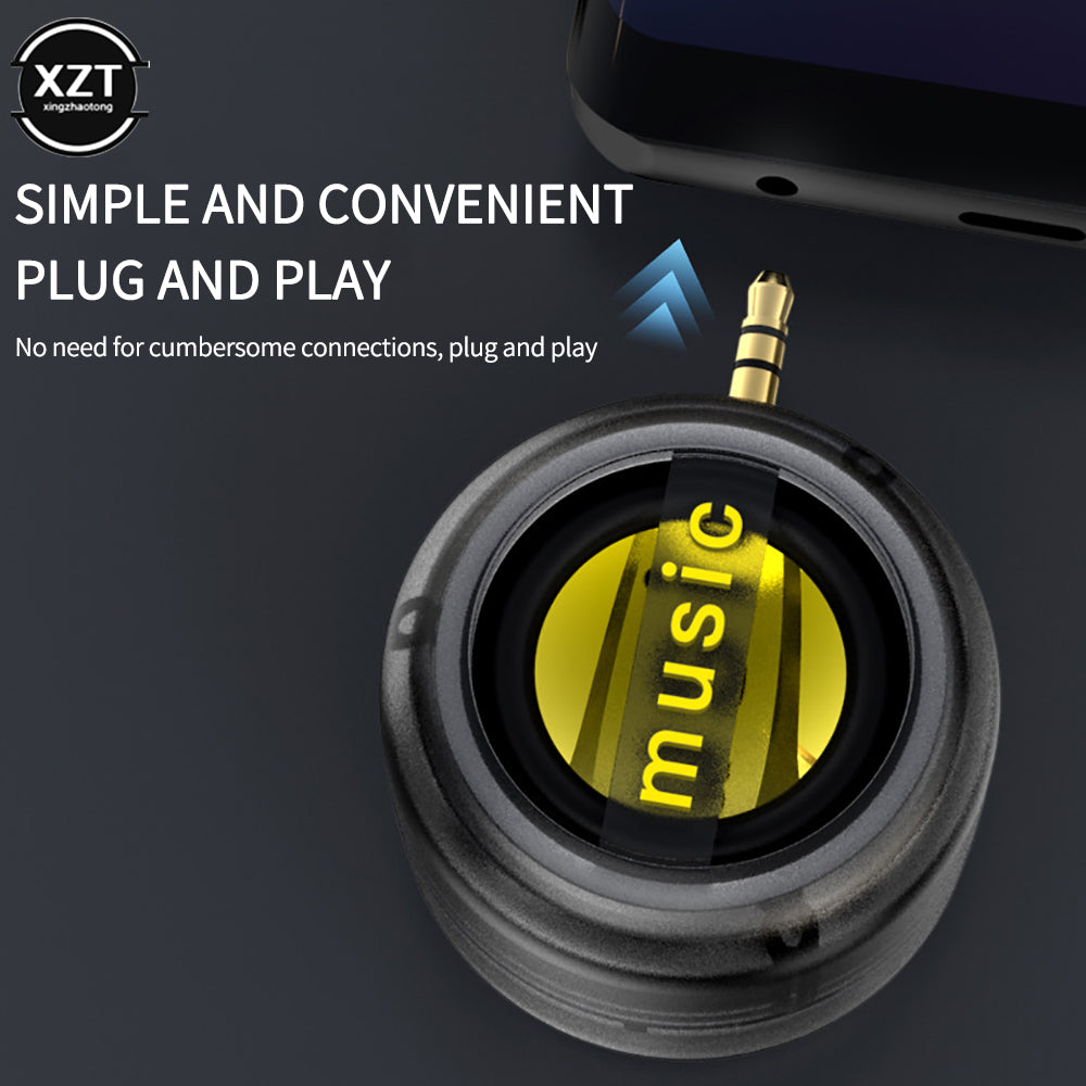 Portable Stereo Speaker Mini Sound Box 3.5mm AUX, Rechargeable Subwoofer for PC Laptop Phone, Megaphone Player