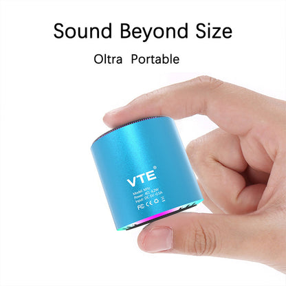 Bluetooth 5.3 Wireless Speaker Portable RGB Light, TWS Mini Subwoofer, Outdoor Music Player with Mic and Long Play Sound