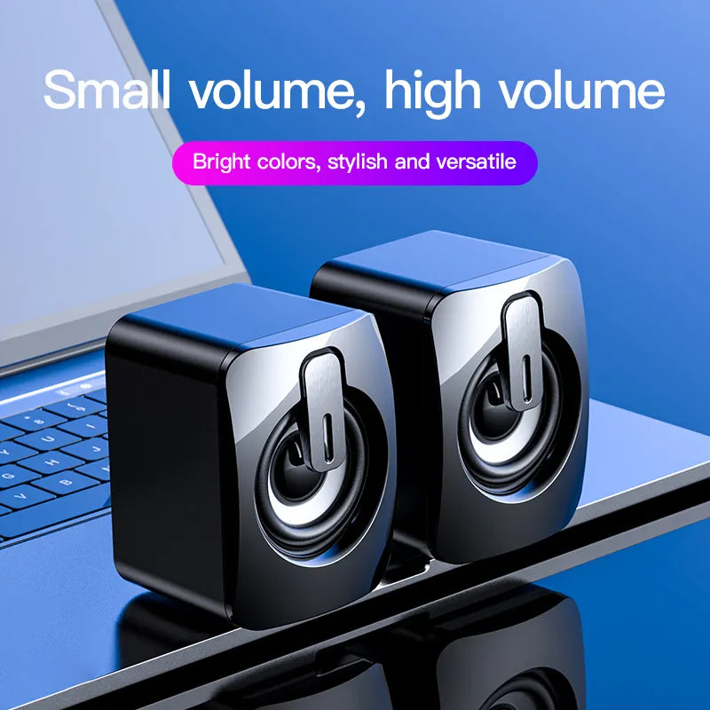 HIFI Stereo Computer Speakers with USB Wired Microphone, LED Light Caixa De Som for Desktop PC and Laptop Sound Box