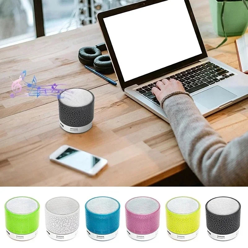 Mini Bluetooth Speaker Wireless Loudspeaker, Crack LED, TF Card USB Subwoofer, Portable MP3 Player for Smartphone