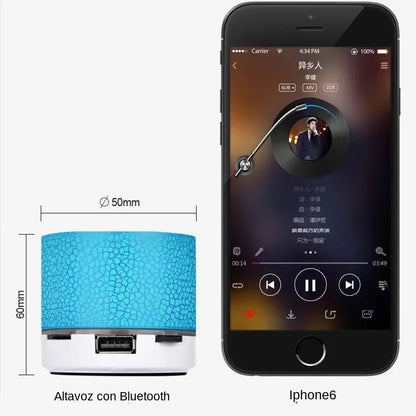 Mini Bluetooth Speaker Wireless Loudspeaker, Crack LED, TF Card USB Subwoofer, Portable MP3 Player for Smartphone