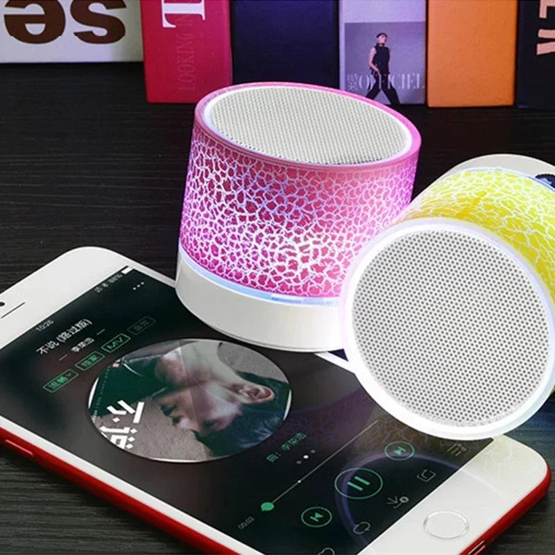 Mini Bluetooth Speaker Wireless Loudspeaker, Crack LED, TF Card USB Subwoofer, Portable MP3 Player for Smartphone