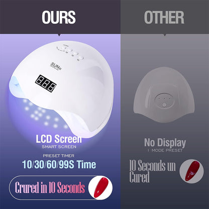 48W LED UV, Nail Art Tools, Professional 4 Timers, All Gel, Automatic Sensor Lamp for Nails Drying, Fast Curing Machine