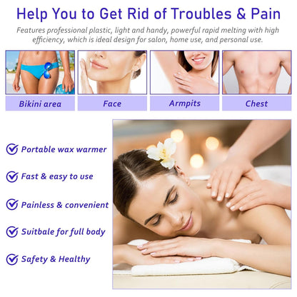 Portable Wax Heating Device Rapid Heating Epilator Wax Hair Removal Suitable For The Whole Body Wax 4