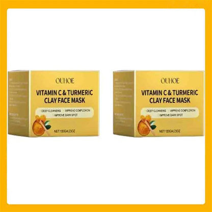 Vitamin C Clay Mask Turmeric Mud Deep Hydration Brighten Shrinking Pores Moisturizer Lightening Red 7