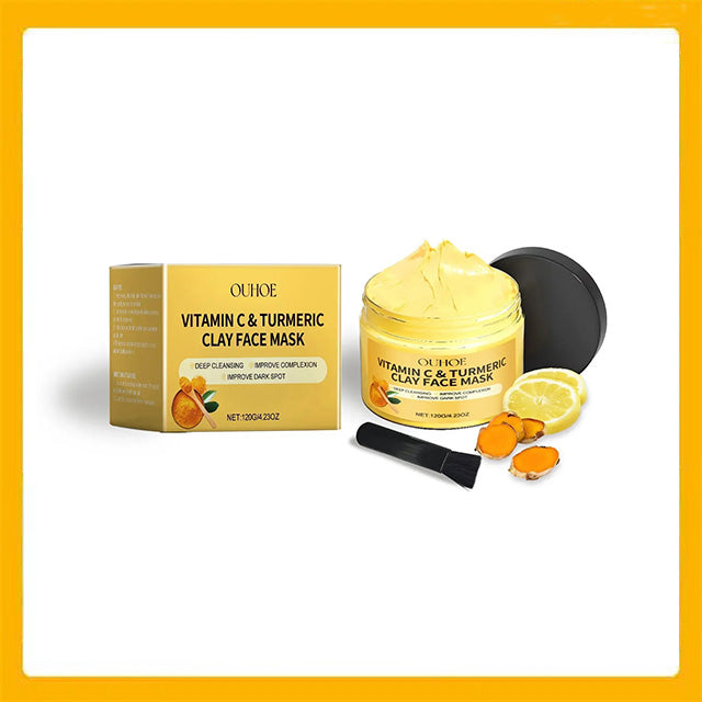 Vitamin C Clay Mask Turmeric Mud Deep Hydration Brighten Shrinking Pores Moisturizer Lightening Red 6