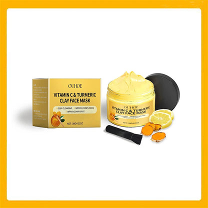 Vitamin C Clay Mask Turmeric Mud Deep Hydration Brighten Shrinking Pores Moisturizer Lightening Red 6