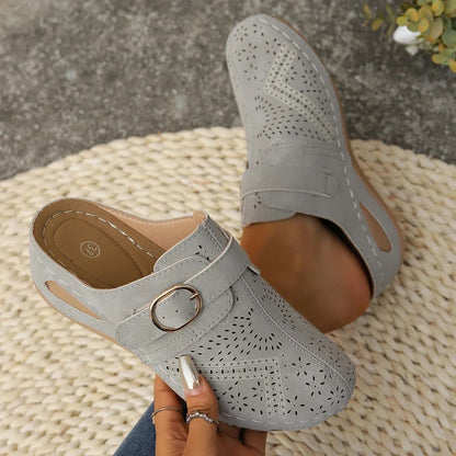 Womens Closed Toe Platform Slide Sandals 2