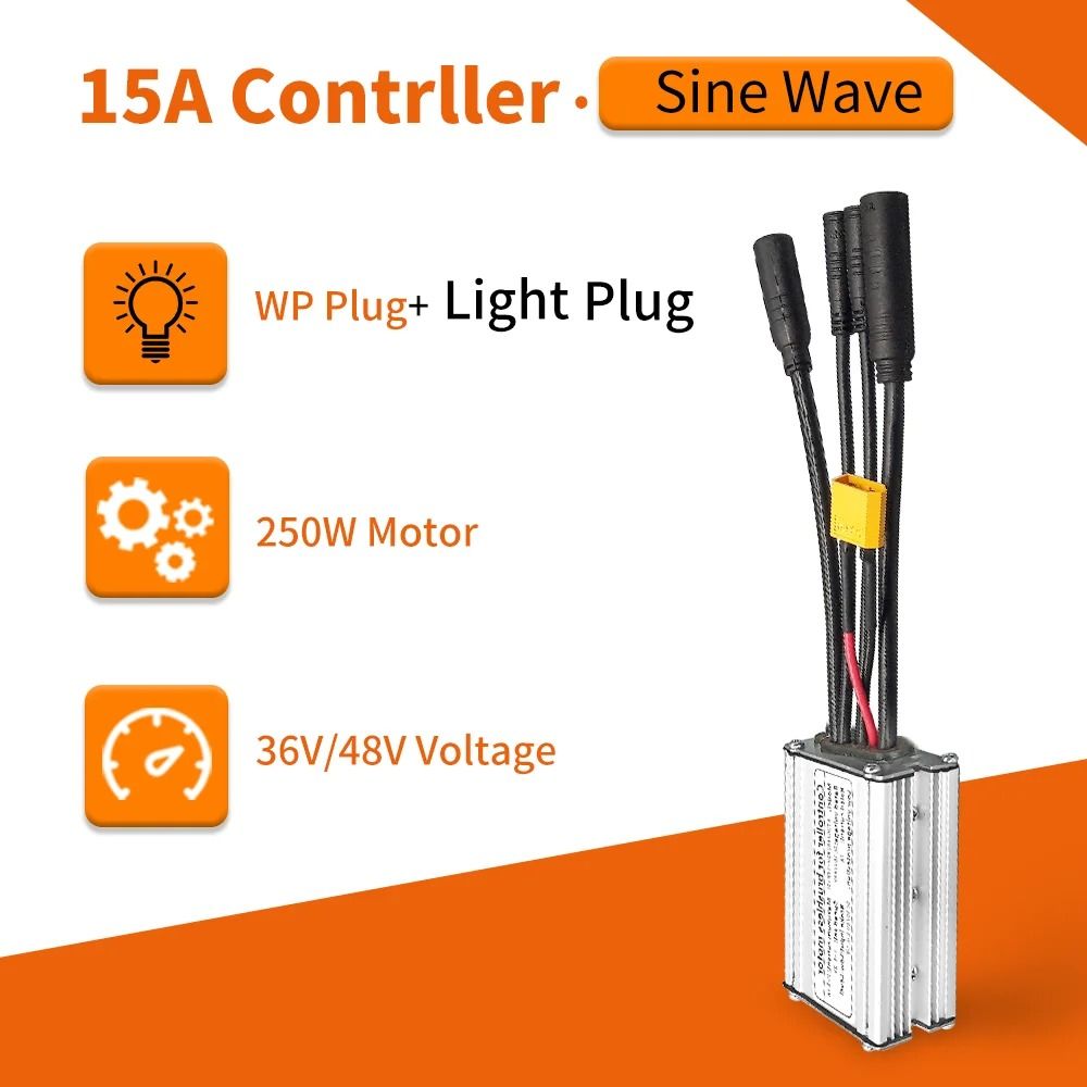 Electric Bike KT Controller 36V 48V Waterproof Brushless 250W 350W 500W 1000W With Light Function 8