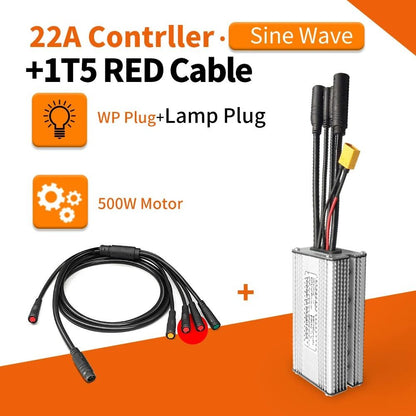 Electric Bike KT Controller 36V 48V Waterproof Brushless 250W 350W 500W 1000W With Light Function 18