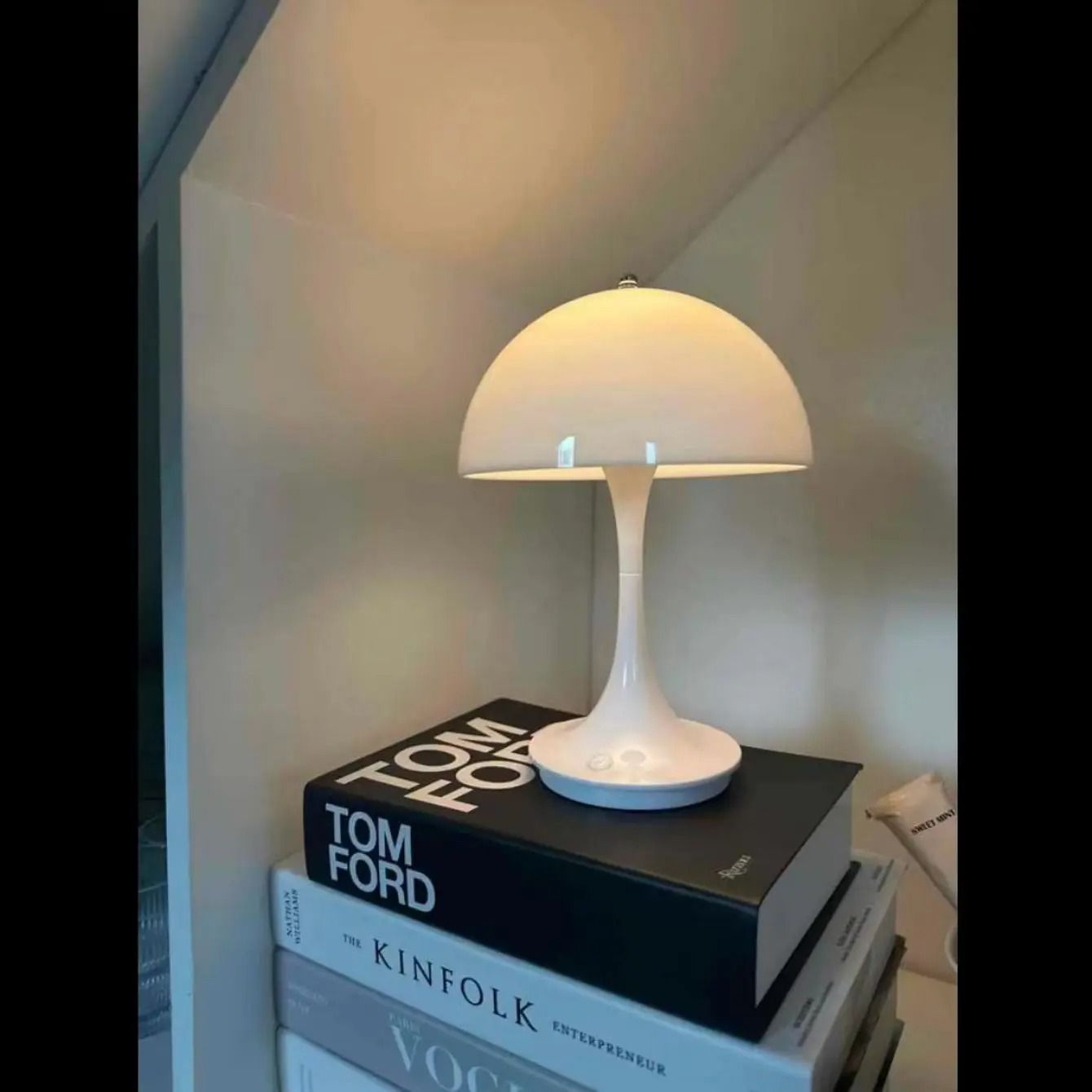 Danish Mushroom Table Lamp USB Rechargeable Nordic Bedside Light 3
