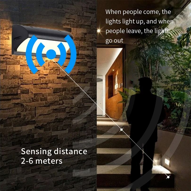 LED Outdoor Wall Light Waterproof Motion Sensor Security Porch Garden Light 2