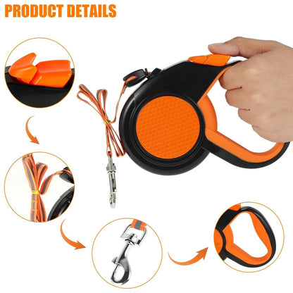 8 M Retractable Heavy Duty Dog Leash With Reflective Tape And Non Slip Handle 2