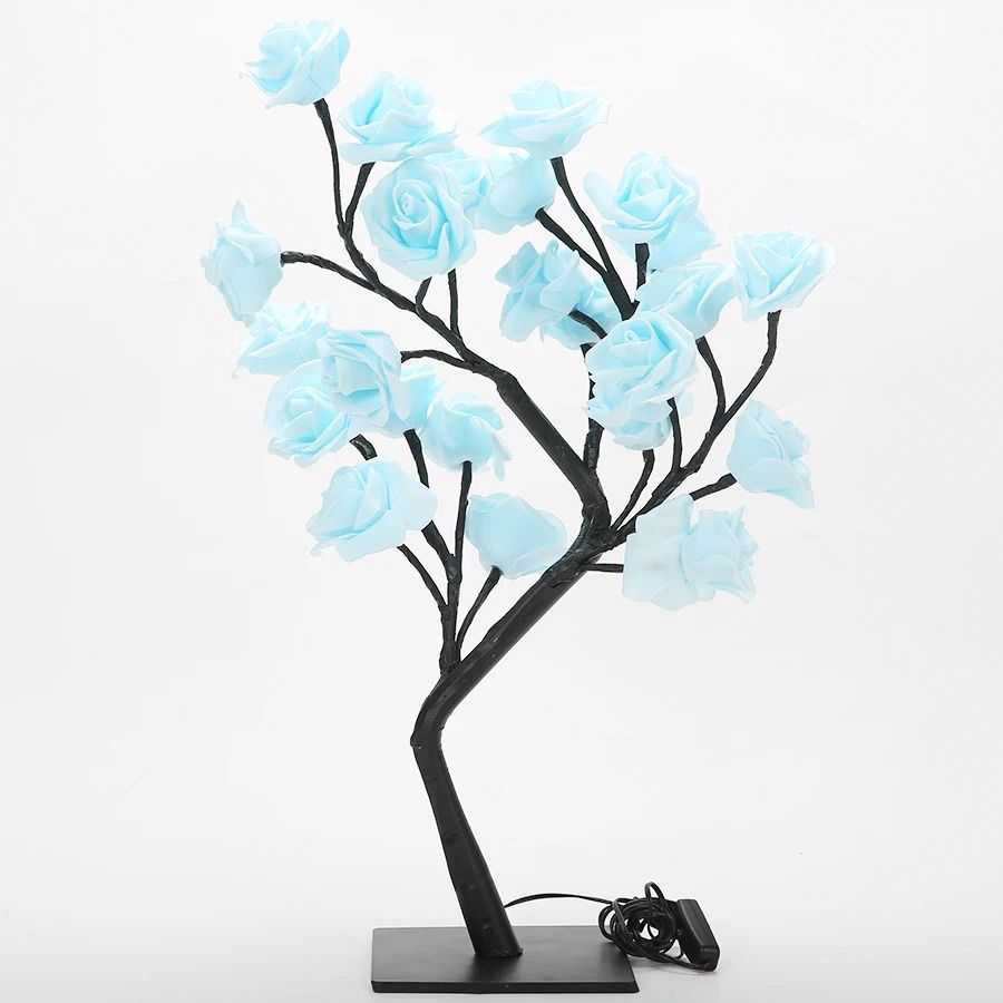 24 LED Rose Tree Lamp USB Fairy Flower Night Light 6