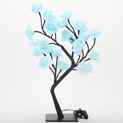 24 LED Rose Tree Lamp USB Fairy Flower Night Light 6