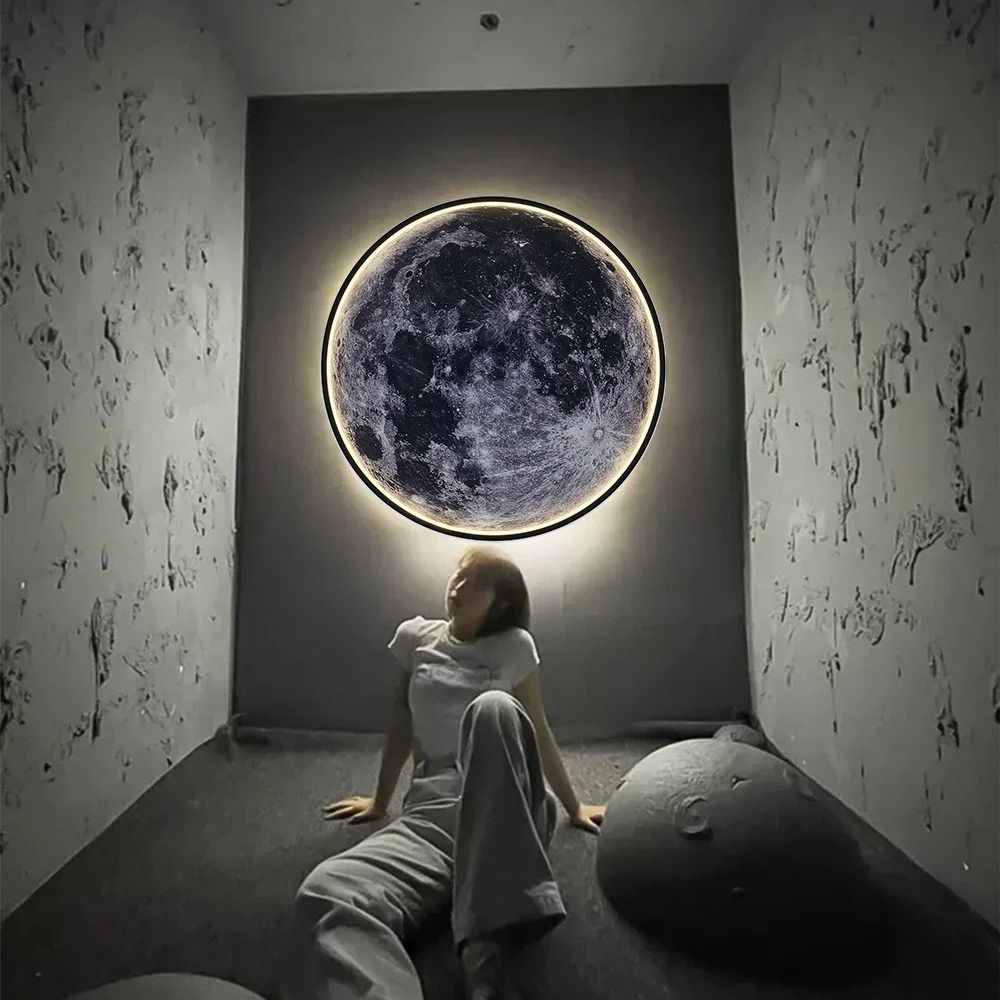 IRALAN Moon Wall Light 3D Earth Mural Remote Control LED Ceiling Lamp