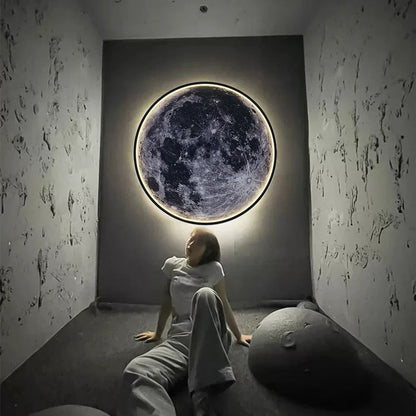 IRALAN Moon Wall Light 3D Earth Mural Remote Control LED Ceiling Lamp