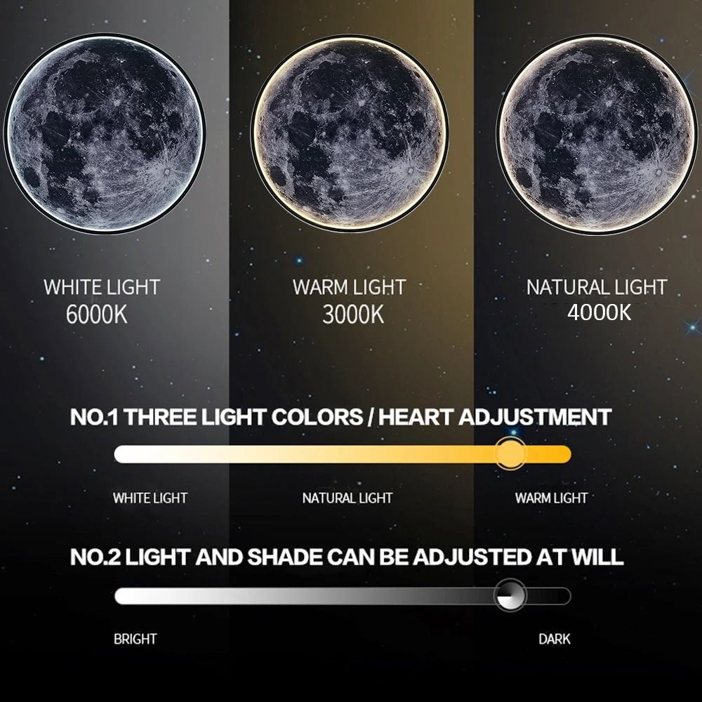 IRALAN Moon Wall Light 3D Earth Mural Remote Control LED Ceiling Lamp 1