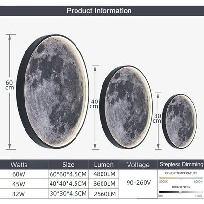 IRALAN Moon Wall Light 3D Earth Mural Remote Control LED Ceiling Lamp 5