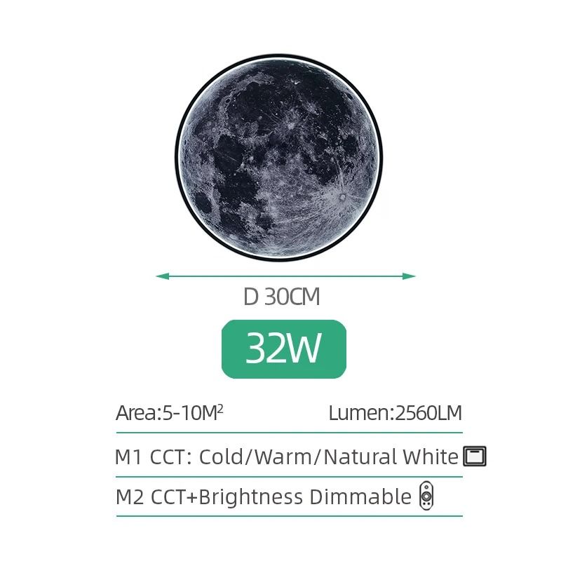IRALAN Moon Wall Light 3D Earth Mural Remote Control LED Ceiling Lamp 6