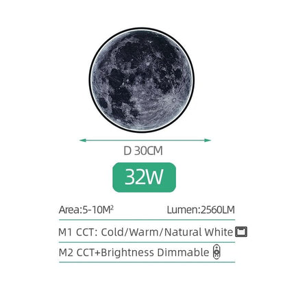 IRALAN Moon Wall Light 3D Earth Mural Remote Control LED Ceiling Lamp 6