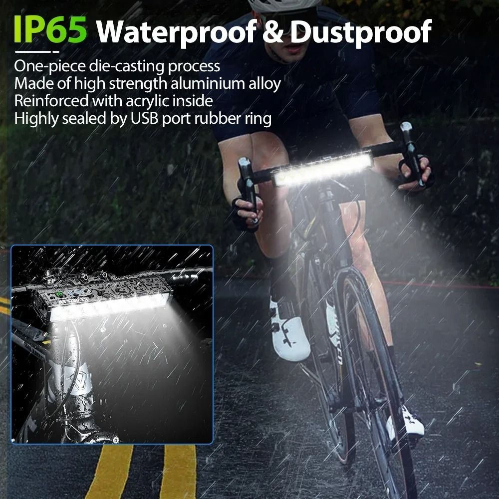 10000 MAh Bicycle Light 17 LED Front Double Bracket Power Bank 3