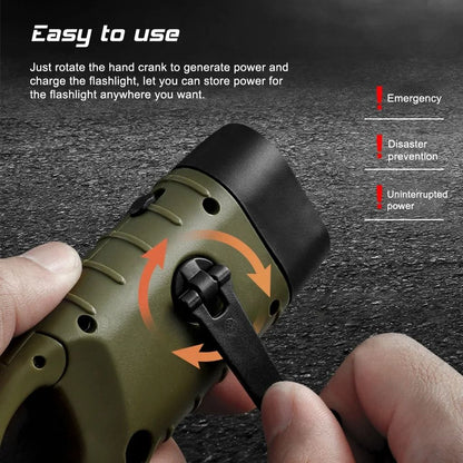 Portable LED Hand Crank Solar Dynamo Flashlight And Tent Light 1