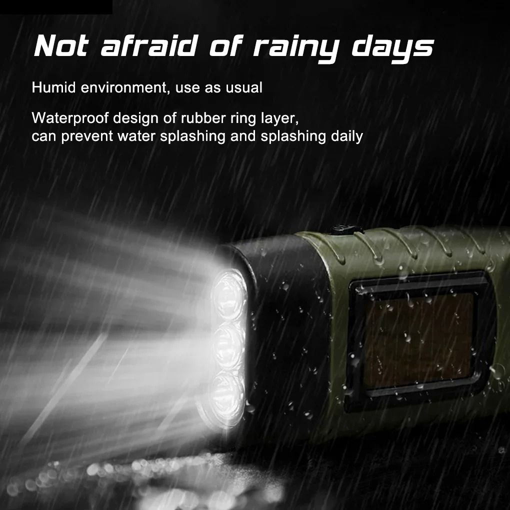 Portable LED Hand Crank Solar Dynamo Flashlight And Tent Light 2
