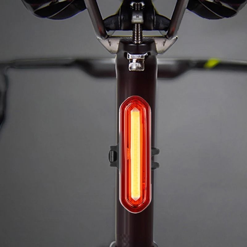 USB Rechargeable Cycling Tail Light with Wide Beam and Reflective Strap
