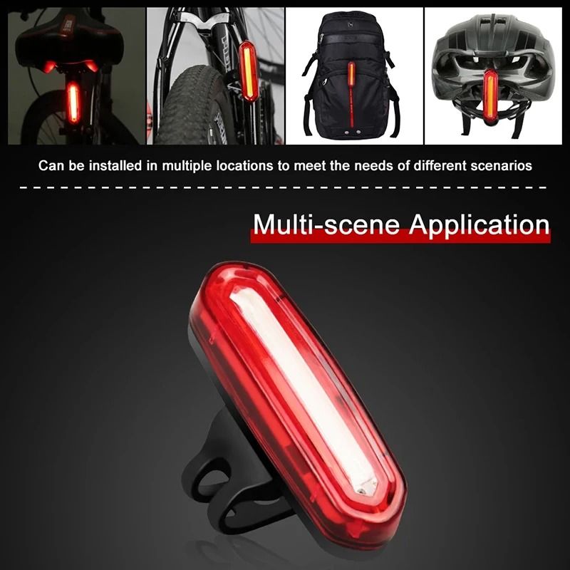 USB Rechargeable Cycling Tail Light With Wide Beam And Reflective Strap 1