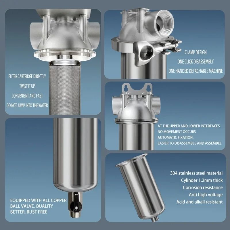 Whole House 40 Micron Sediment Water Filter With 316 Stainless Steel Mesh 2