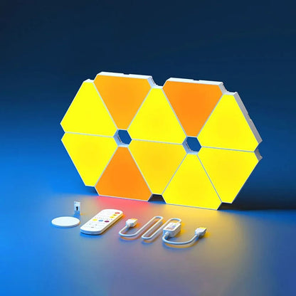 LED Triangular Quantum RGB Wall Lamp With Rhythm Pickup 4