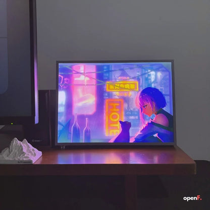 Anime Cyberpunk Neon Wall Lamp USB RGB Photo Frame Night Light