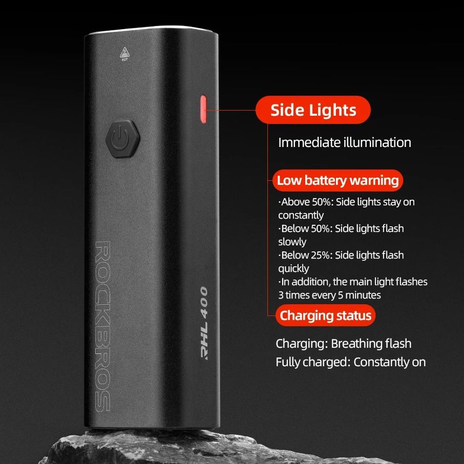 ROCKBROS Waterproof USB C Rechargeable Bike Light With Head And Tail Lights 4
