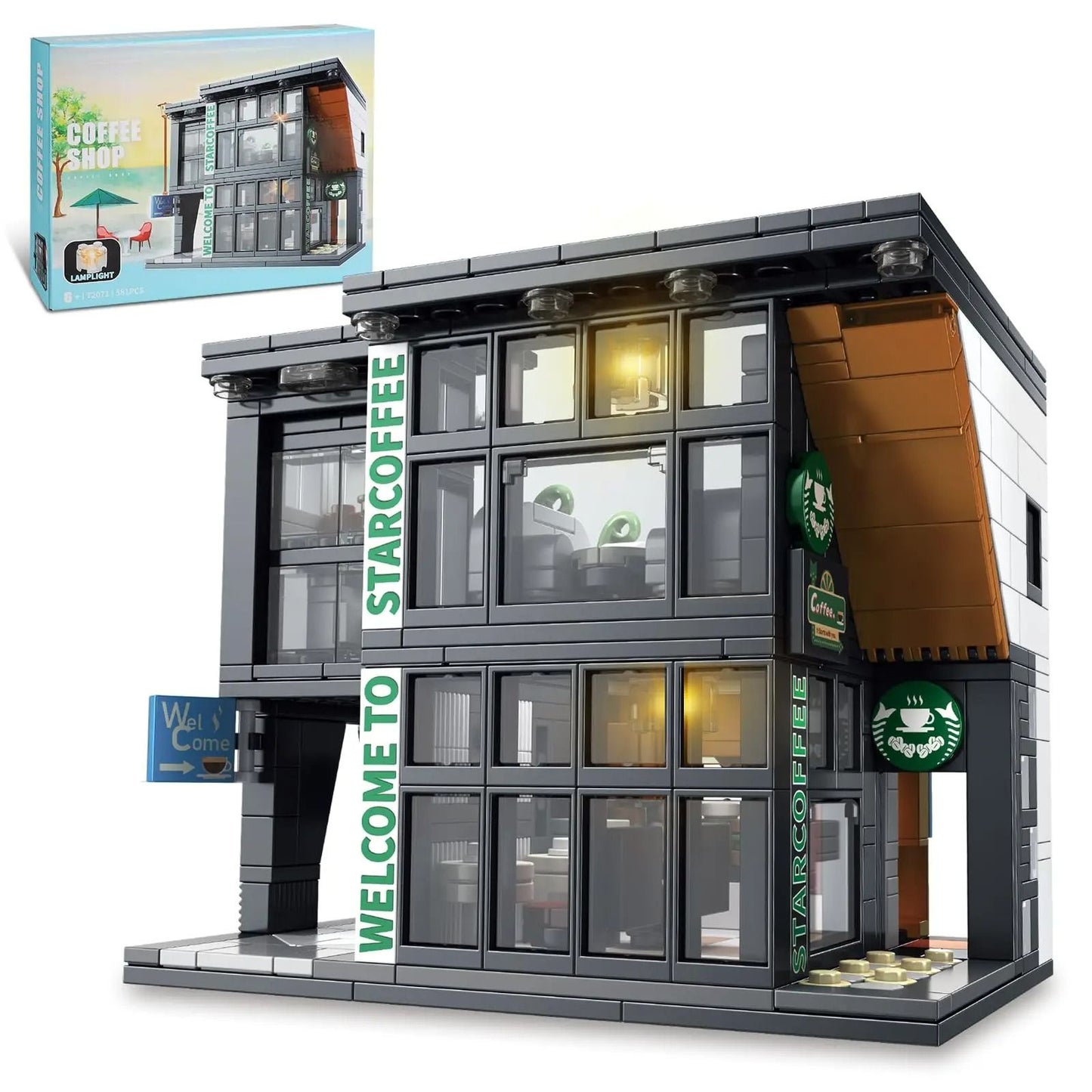 City Coffee House Building Blocks Set With Light 581 PCS 6