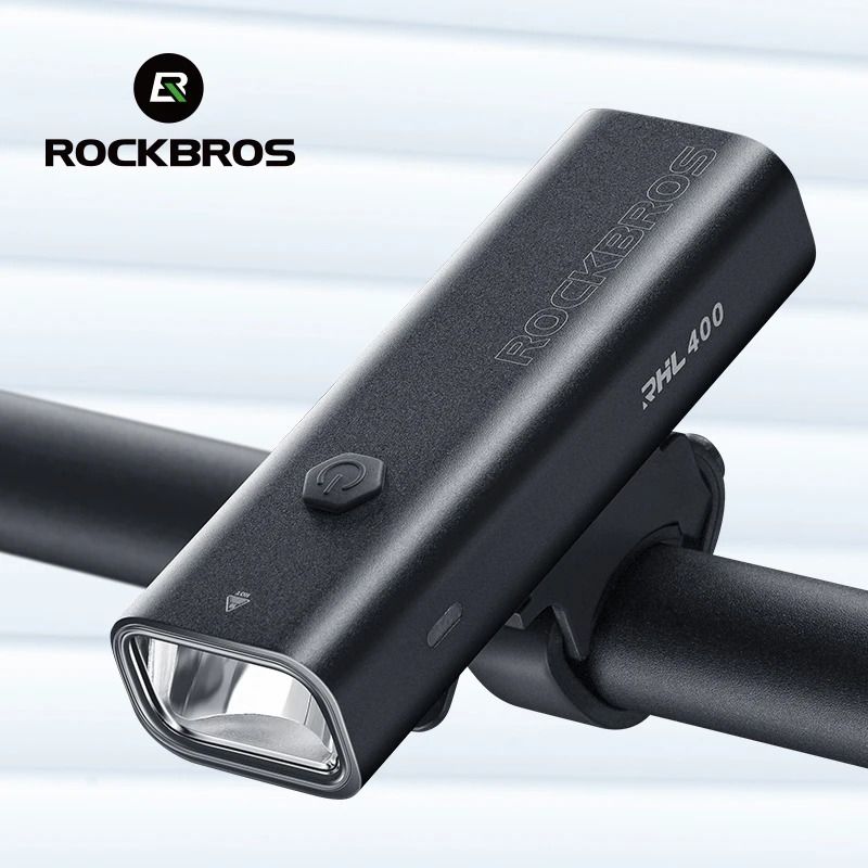 ROCKBROS Waterproof Aluminum Bike Light USB C Rechargeable 200LM 400LM