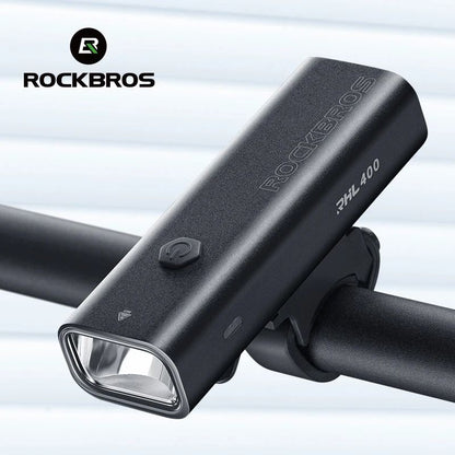 ROCKBROS Waterproof Aluminum Bike Light USB C Rechargeable 200LM 400LM