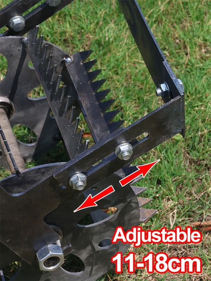 Hand Push Wheeled Weeder With Saw Tooth Manganese Steel Blade 4