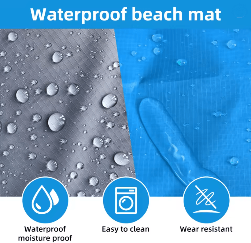 Waterproof Pocket Beach Blanket Portable Sand Free Picnic Mat 1