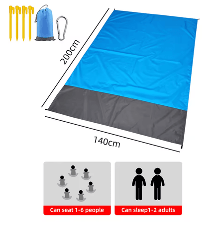 Waterproof Pocket Beach Blanket Portable Sand Free Picnic Mat 4